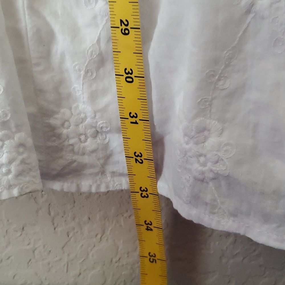 Torrid White Fit & Flare Dress Size 2X Floral Embroidered Pockets Belt - Picture 7 of 8